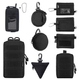 Taschen 1000d Taktische EDC -Beutel -Brieftasche Tragbare Schlüsselmünze Taille Fanny Pack Earphone Bag Mini Schlüsselhaltertasche für die Jagd