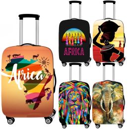 Accessories New African Tribal Lion Luggage Protective Cover Travel Suitcase Cover Elastic Dust Cases For 18 to 32 Inches Travel Accessories