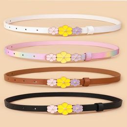 Belts Europe And The United States Children's Belt High Quality PU Dress Decorative 3 Flower Buckle Design