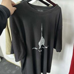 24FW T-shirt Print Best Quality Oversized Tee Tops T Shirt With Real Tag Black White