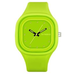 SYNOKE Student Colourful Sports Watch Brand Women Unique Waterproof Silicone Band Green Blue Boys Digital Date Wrist Watch 668953164050
