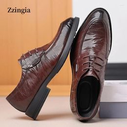 Dress Shoes Men's Leather Business Formal Casual Shoe Head Layer Sheepskin Soft English Sole