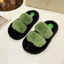 Slippers Plush For Women Outwear 2024 Spring And Autumn Versatile Fairy Style INS Tidal Thick Sole Anti Slip