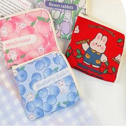 Storage Bags Sanitary Napkin Bag Zipper Cartoon Mini Tampon Organiser Large Opening Small Pad Pouch