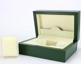 high quality Wooden Box Green Watchs Boxes Gift Box Crown logo Wooden box with Brochures cards Wooden boxs3088265