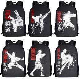 Bags Cool Martial Art JUDO KARATE Printing School Backpack for Teens Boys Girls 3D Taekwondo Kids School Backpacks Student Bookbag