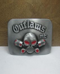 BuckleHome Fashion outlaws MC belt buckle with pewter finish FP03669 suitable for 4cm wideth belt 3683682