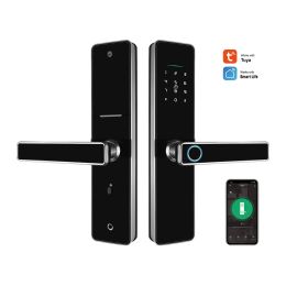 Control Tuya App Wifi Highend 304 Stainless Steel Smart Door Lock Biometric Fingerprint Card Code Electronic Digital Door Lock