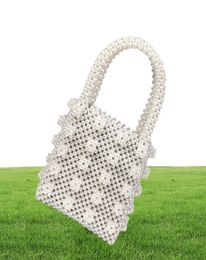 Handmade Pearl Bags Women Handbags Ladies Evening Party Shoulder Bag Elegant Beaded Messenger Crossbody Bags MIni Phone Purse4938177