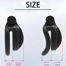 Flat Chastity cage for Men Honeycomb Chastity Device with 4 Penis Rings Dark Lock Design Small Sissy Chastity Lock It's Better Hidden BDSM Penis Exercise