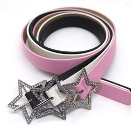 Belts Five Pointed Star Alloy Rhinestone Width Waist Belt Corset Buckle Adjustable Waistband Women