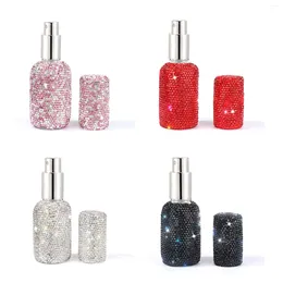 Storage Bottles 30ml Portable Mini Diamond Glass Refillable Perfume Spray Pump Empty Atomizer Sample Vials Travel Cosmetic Container