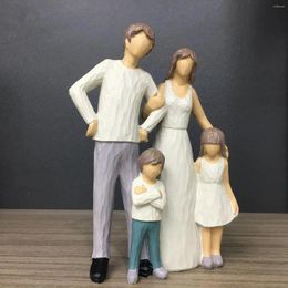 Decorative Figurines Abstract Family Figurine Statue Resin Handmade Of 4 Statues For Indoor Decor House Warm Gifts