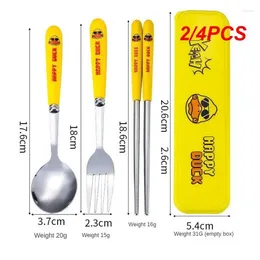 Dinnerware Sets 2/4PCS Knife And Fork Durable Convenient Storage Pocket Gourmet Mixing Spoon Reusable Moe Fun Handle One-piece