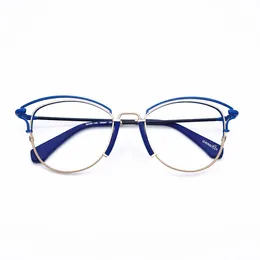 Sunglasses Frames Belight Optical Arrival Two-Dimensional Design Metal Glasses Cat Eye Prescription Eyeglasses Retro Frame Eyewear GR047