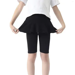 Shorts Girls Knee Length Leggings With Skirt Stretchy Kids Summer Pants For Clothes