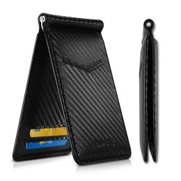 Clips NewBring Black Carbon FIberLook Money Clip RFID Blocking Driver License ID Cash