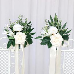 Decorative Flowers Artificial Chair Back Flower Outdoor Wedding Arrangement Pography Props For Decoration