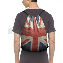 Backpack Uk Flag Pillow-Union Jack Cushion Drawstring Bag Riding Climbing Gym Union Flags United Kingdom