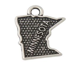 Whole Alloy American State Of Minnesota Map Charms Jewellery Finding Vintage Pendants 1417mm AAC11888423918