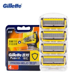 Shaver Gillette Fusion Proshield Razor Blade Manual Shaving Shave Beard Shaver Razors Blades Men Face Care Safety Hair Removal 4pcs