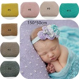 Blankets 150 50 Cm Born Pography Props Knitted Fabric Envelope Background Baby Blanket Basket Filler