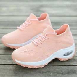 Fitness Shoes Fashion Spring Autumn Women Platform Woman Lady Flats Casual Thick Bottom Black Sock Slip On Dance