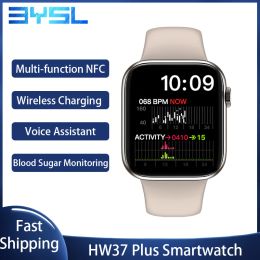 Control HW37 Plus Smart Watch NFC Door Access Control Smartwatch Bluetooth Calls Wireless Charging Smartwatch Blood Sugar Bracelet