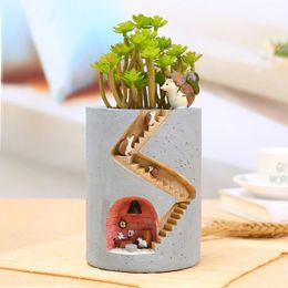 Creative Hedgehog Planter Resin Flower Pots for Succulents Air Plants Garden Pots Decorative Figurines for Home Tabletop Decor 240410