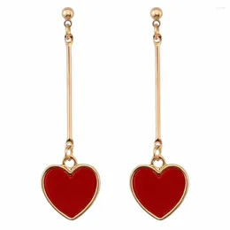 Dangle Earrings Idealway Fashion Red Small Heart Drop For Women Ladies Long Line Party Earring Pendientes Mujer Birthday Gift