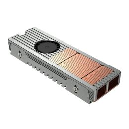 Pads M.2 Nvme Aircooled Radiator Ssd Heat Sink Copper Aluminium Structure With Silent Fan 2280 Solid State Drive Cooler