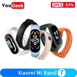 Wristbands Xiaomi Mi Band 7 Smart Bracelet Wristband 1.62" AMOLED Blood Oxygen Heart Rate Monitor Bluetooth Waterproof Smartband PK Band 6