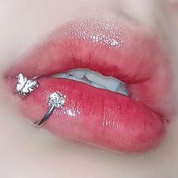 S Shape Butterfly Lip Ring Sweet Nose Ring Lip Piercing Fashion Piercing Charm Women Body Jewellery Girls Accessories