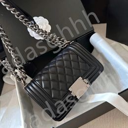 Classic Designer Diamond Quilted Le Boy Flap Sheepskin Shoulder Crossbody Bags Sier/gold Hardware Chain Bag Women Square Handbags Outdoor Sacoche Purses 2024 87