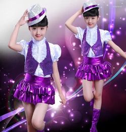 Clothing Sets Children's Jazz Dance Costume Modern Hip-hop Performance Girls Sequins Wear