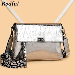 Bag Fashion Summer Leather Shoulder Messenger Women's Small Flap Gold Silver Crossbody Bags For Women 2024 Female
