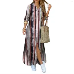 Casual Dresses 2024 Women's Fashion-forward And Trendy Loose Long Sleeve Buttoned Shirt Unique Distinctive