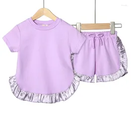 Clothing Sets Little Sweet Girls Cotton Luxury Homewear Top Shorts Children Clothes Toddler Baby Outfits Suit 2Pcs