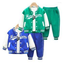 Clothing Sets Kids Boys Coat T-Shirt Pant 3pcs Set Baseball Girls Spring Autumn Letter Print Sweatshirts Fashion Sports Casual Outfits