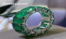 PANSYSEN Vintage Solid 925 Sterling Silver 5x7MM Emerald Gemstone Rings for Women Men High Quality Anniversary Ring Whole 22029552251