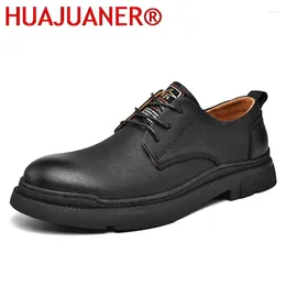 Casual Shoes Classic Comfy Men Oxford Leather Outdoor Footwears Fashion British Style Lace Up Male Dress Formal