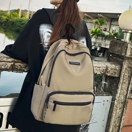 Backpack Trendy Solid Colour Girl Fashion Travel School Bag Simple Waterproof Lady Women Laptop Book Female College