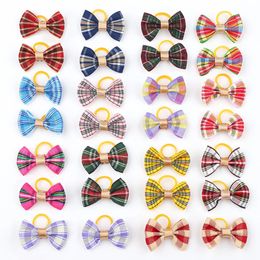 100pcs Pet Accessories Dog Hair bows Fashion Cute Bows Rubber Bands Collar Decoration for 240418