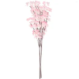 Decorative Flowers 4 Pcs Decorations Artificial Flower Vases Silk Cherry Blossom Branches Simulated