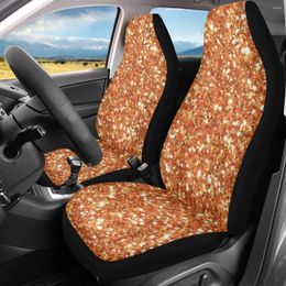 Car Seat Covers Orange Sequin Design Thin Glitter Set Of 2 Heavy-Duty Slip-Resistant Front Cover Automobile Seats Protect