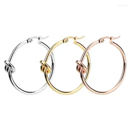 Stud Earrings Wholesale Korea Fashion Knotted Original Female Stainless Steel Round East Gate Jewelry