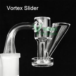 Vortex Slider Terp Slurper Quartz Banger Full Weld Bevelled Edge 10mm 14mm Male 90 Degree Thick Dab Nail for Smoking Bong Rigs Water Pipes YAREONE Wholesale