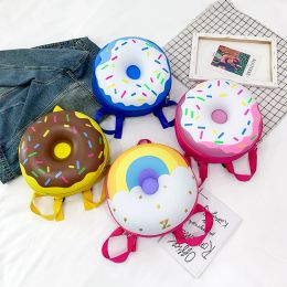 Bags Children Cute Donut Backpack Hard Shell Kids Kindergarten School Book Bag Rainbow Cartoon Print Casual Boys Girls Bagpack