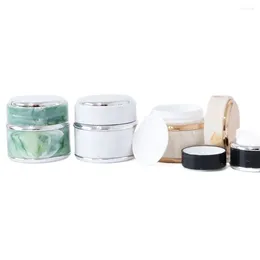 Storage Bottles Empty Face Cream Pot Versatile Refillable Marble Pattern Travel Accessories Leakproof Compact Cosmetic Jars