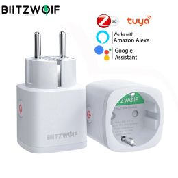 Plugs Blitzwolf Bwshp13 Eu Plug 3680w Zigbee 3.0 Smart Socket App Remote Control Timer Works with Alexa Google Assistant Smart Home